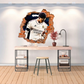 Vinilo decorativo agujero 3d fútbol jude bellingham