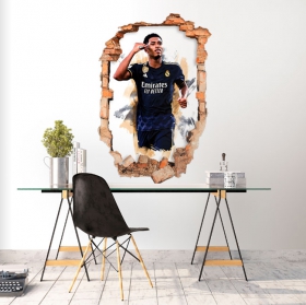 Vinilo decorativo agujero 3d acuarela jude bellingham