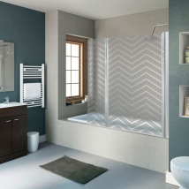 Vinilos para mamparas de baños líneas zigzag