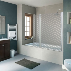 Vinilos para mamparas de baños líneas zigzag